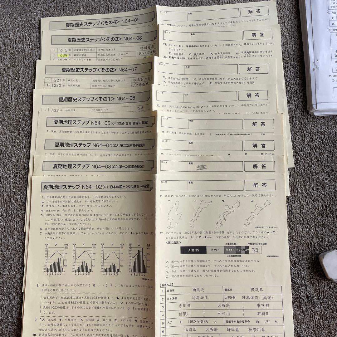 最新　サピックス　6年生　社会　表紙　夏講習　デイリーステップ　ポイントの整理