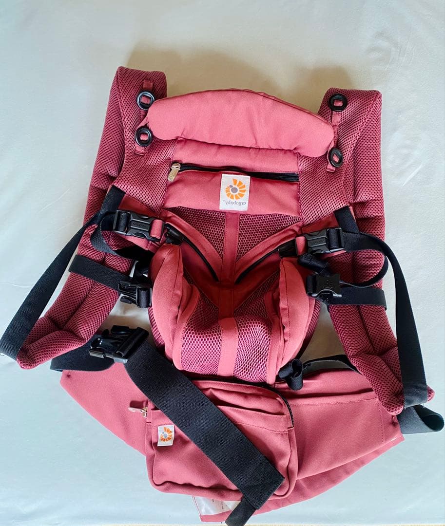 美品】エルゴ オムニ360 クールエア メッシュ 前向き抱っこ　プラム色