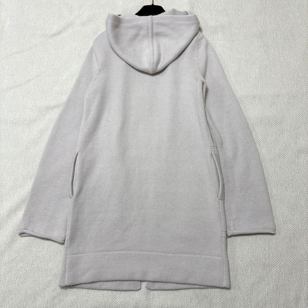 FOXEY フォクシー フード付 ロングカーディガン カシミヤ100% グレー