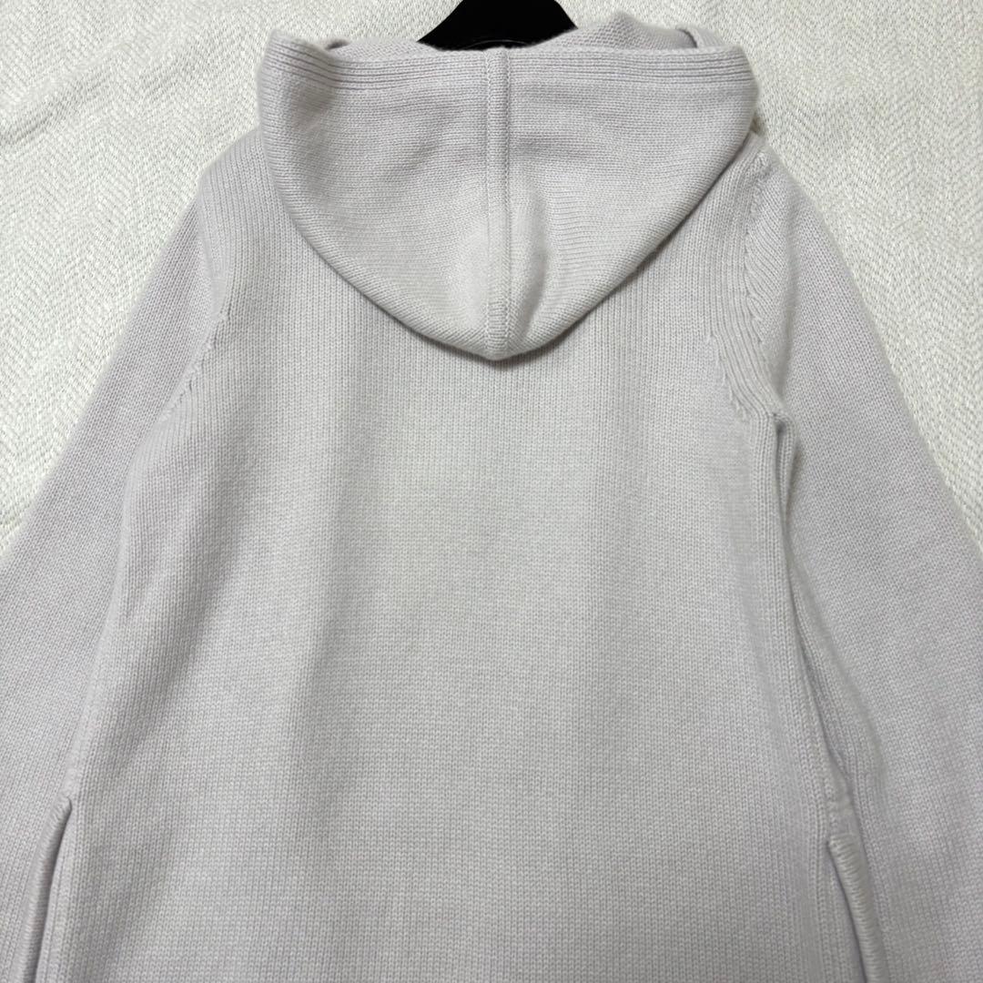 FOXEY フォクシー フード付 ロングカーディガン カシミヤ100% グレー