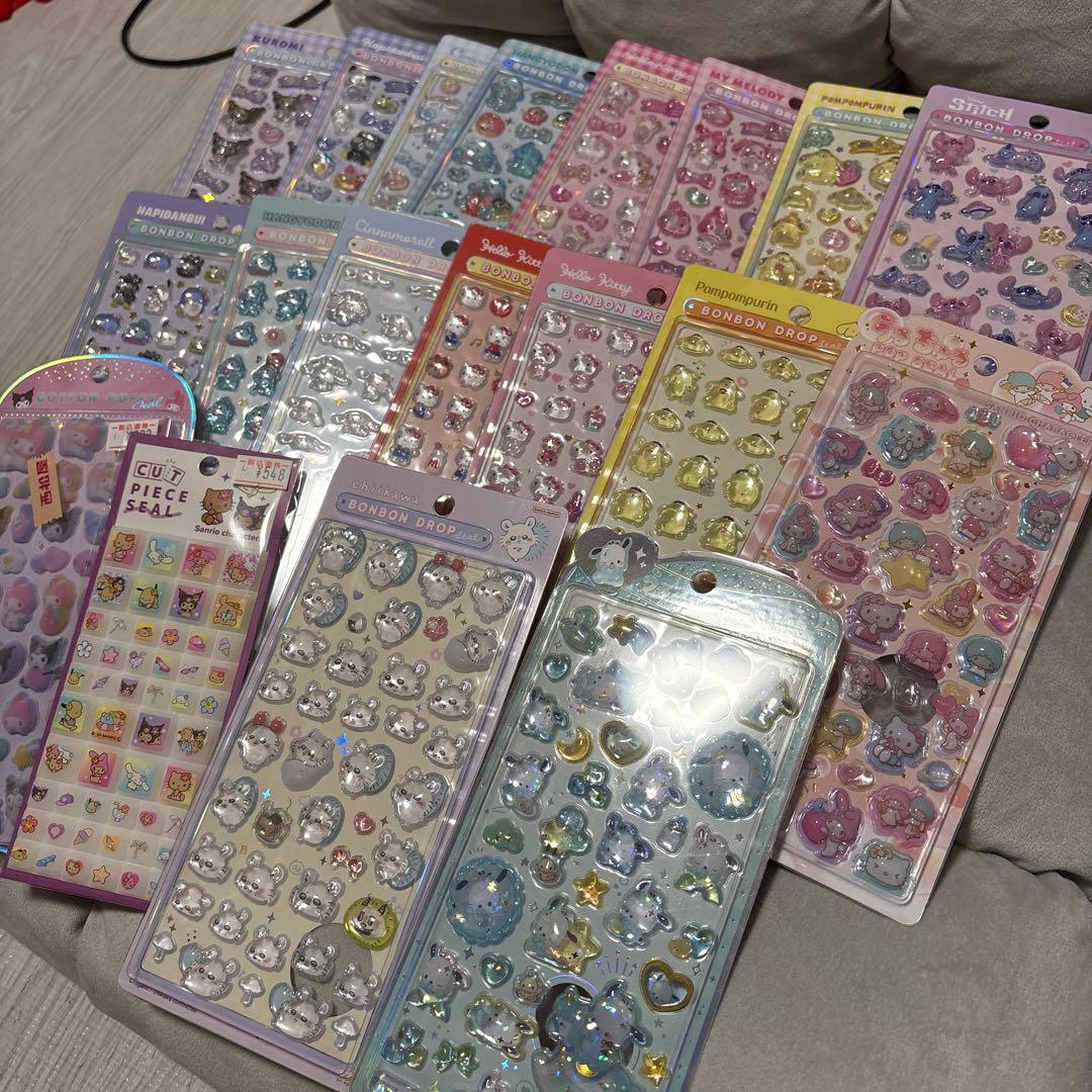 ボンボンドロップシール　サンリオ　ディズニー ちいかわ まとめ売り