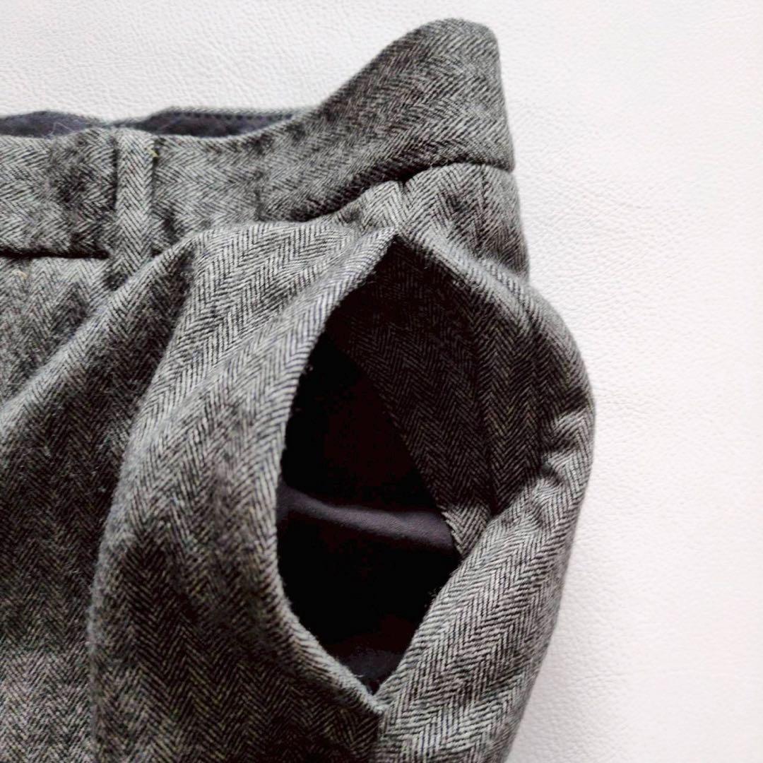 ビューティアンドユース✨サキソニー　セットアップスーツ　グレー　ヘリンボーンM