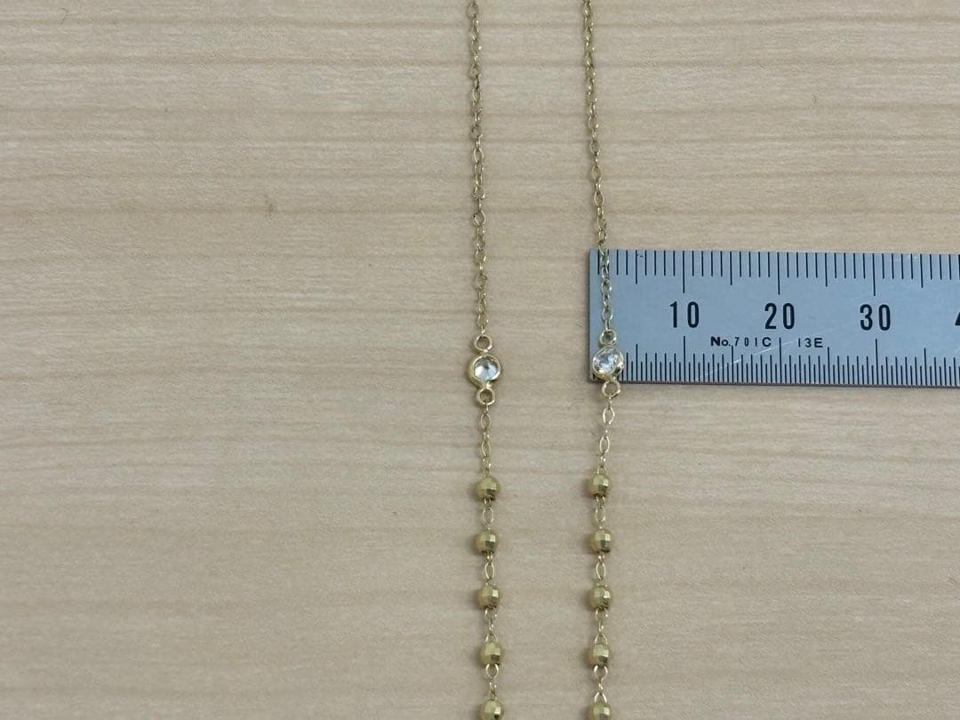 新品激安BRILLIANCE 10金K10YGロザリオゴールドネックレス46cm