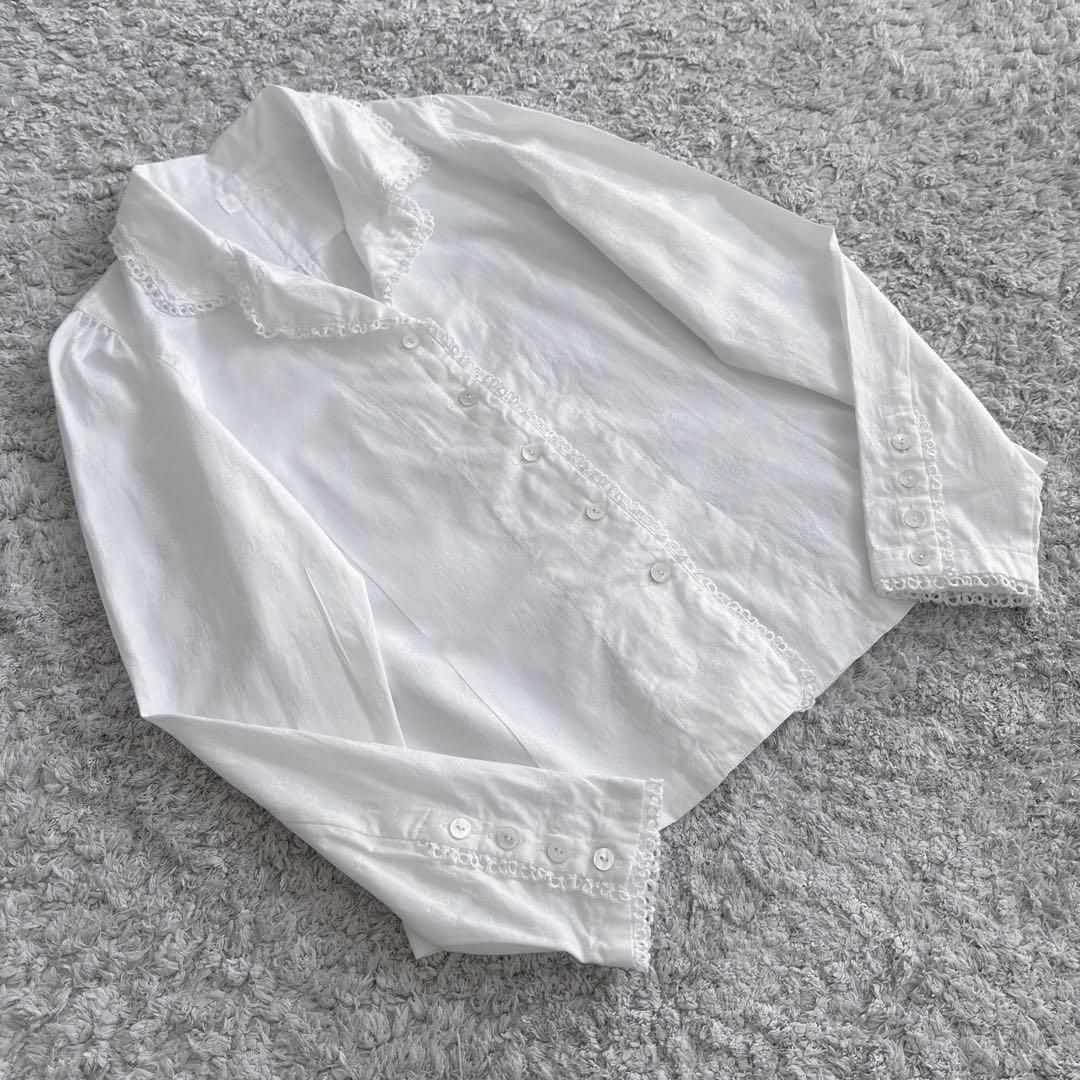 希少【ピコレース×ジャガード（花柄刺繍）】MIYACOミヤコ／シャツジャケット