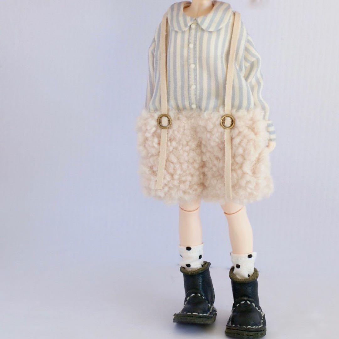 ブライスアウトフィット　つりパンツ風ジャンプスーツ　ボアショート　ピンクギンガム