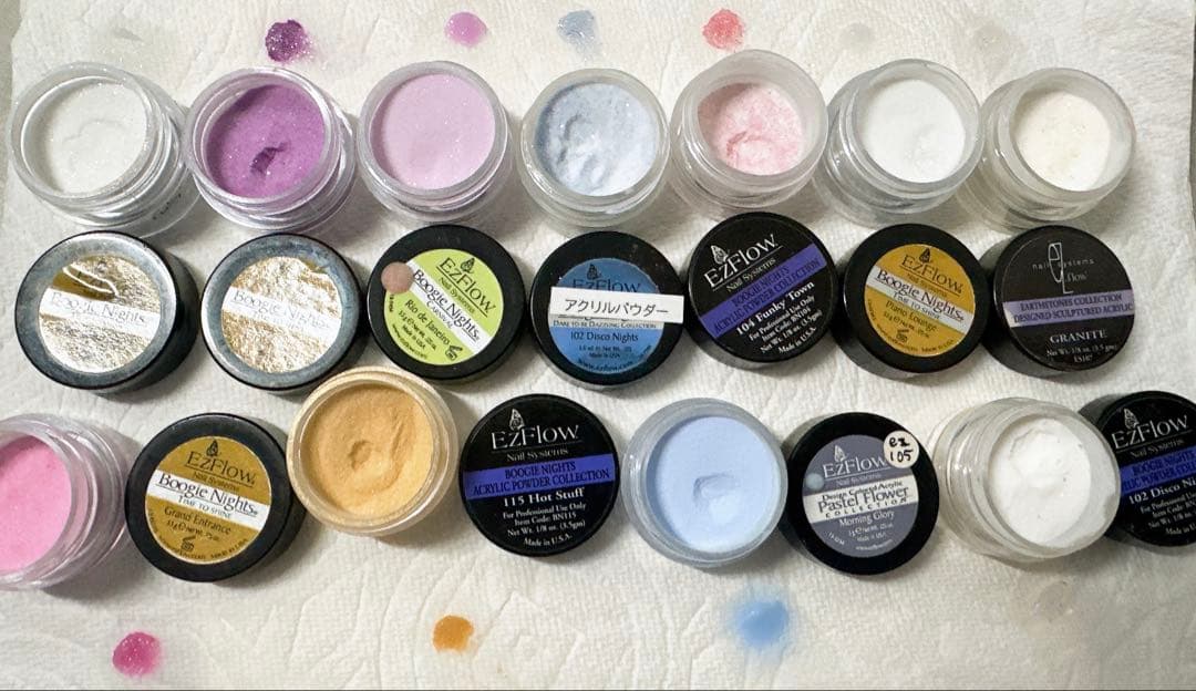 スカルプ用パウダーEZ Flow 、ミラージュ、リリカなどアクリルパウダーセット