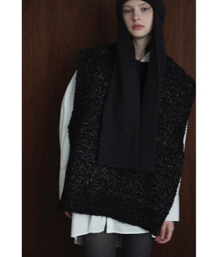 CLANE SIDE ZIP TWEED KNIT VEST ニットベスト