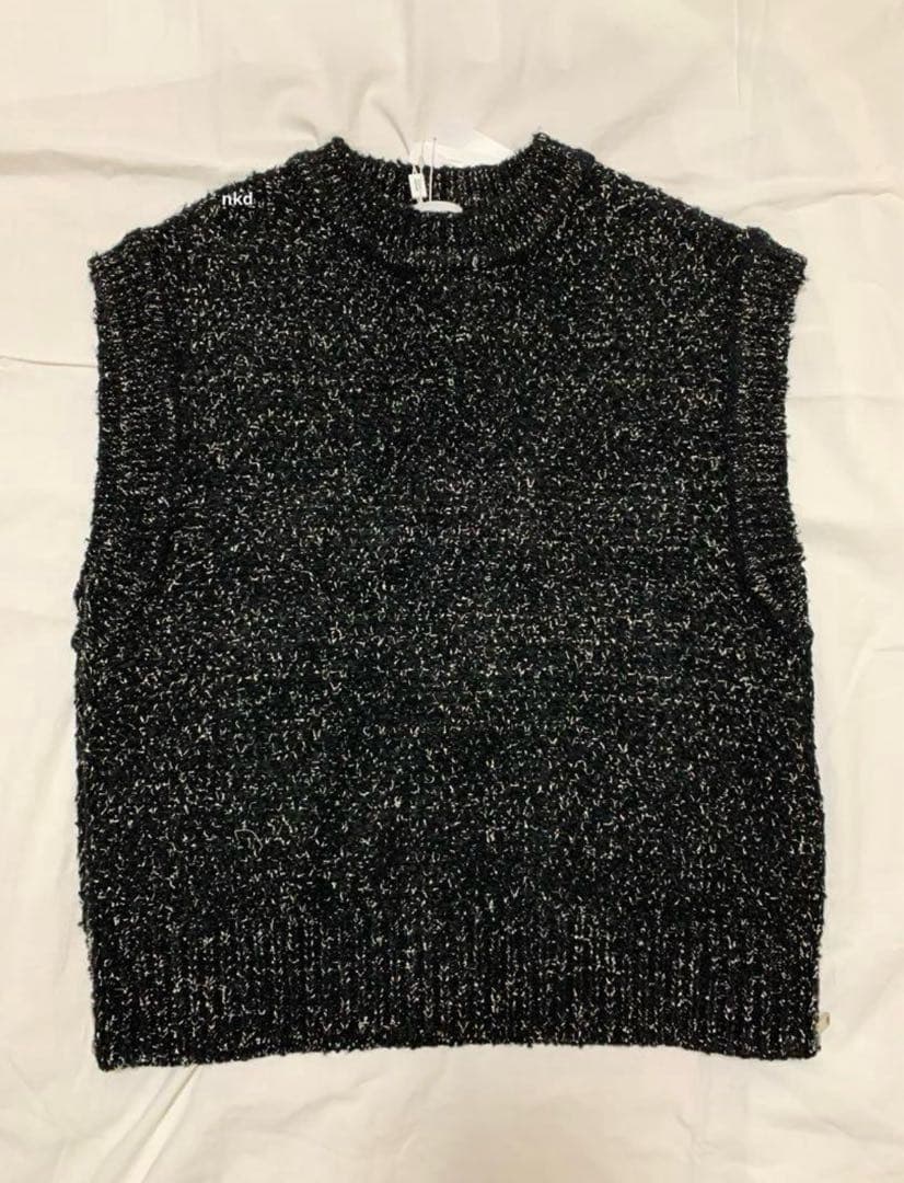 CLANE SIDE ZIP TWEED KNIT VEST ニットベスト
