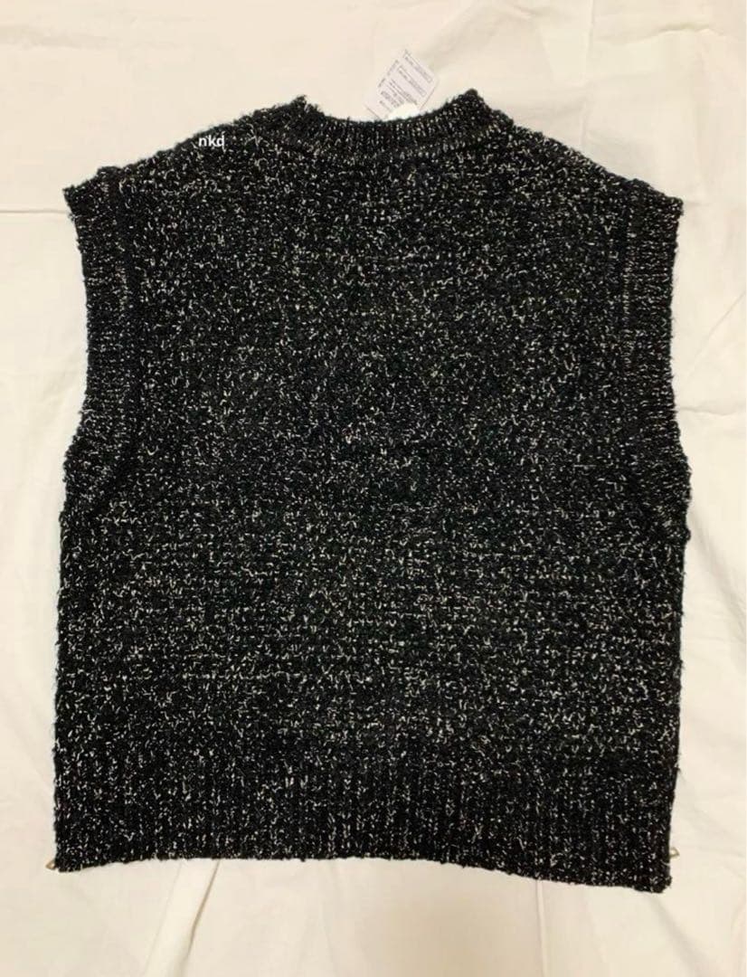 CLANE SIDE ZIP TWEED KNIT VEST ニットベスト