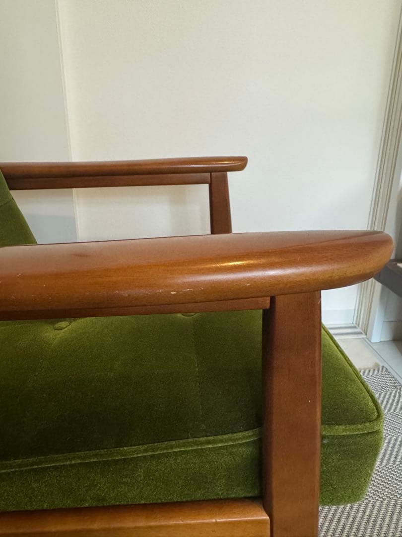 【名品】カリモク60 Kチェア 1シーター モケットグリーン