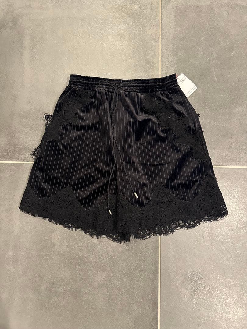 【メゾンスペシャル】Hem Lace Velour Shorts