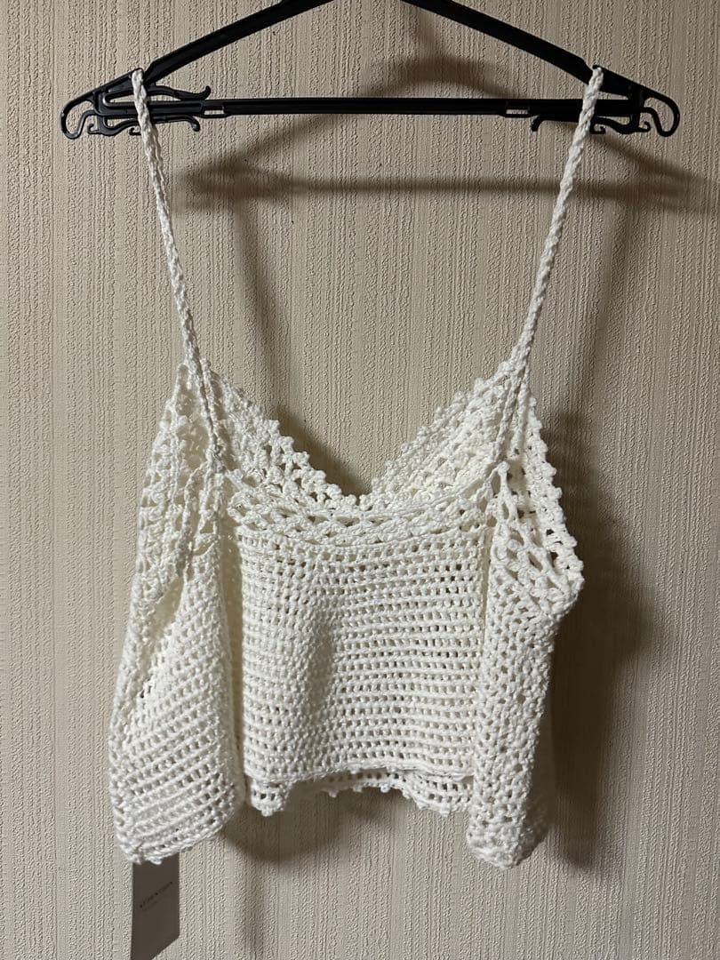 Spick&Span クロシェニットキャミソール　ホワイト完売品！！