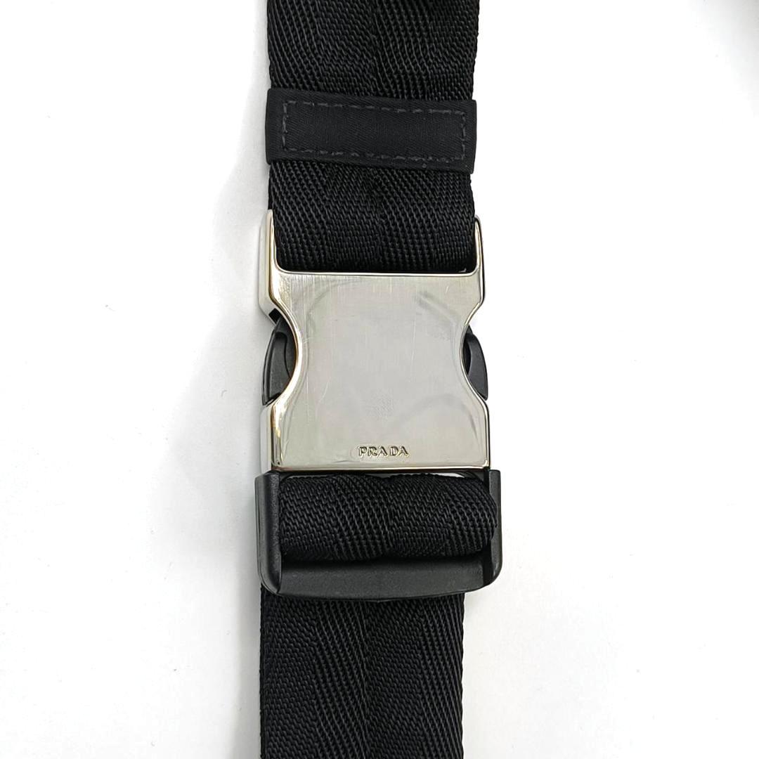 美品希少✨プラダ ウエストポーチ ボディバッグ ナイロン 三角ロゴ 黒 白タグ