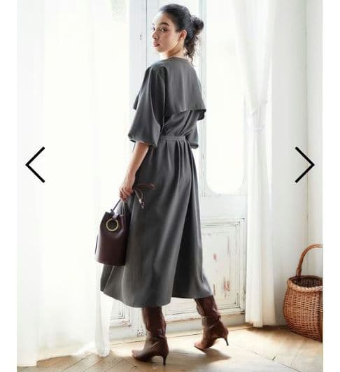 【極美品】オアーノ　ダブルヨーク　ワンピース　ロング　ベルト　トール