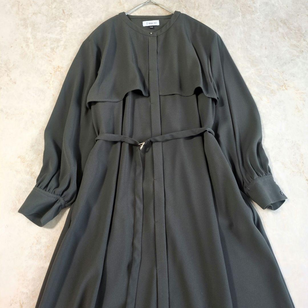 【極美品】オアーノ　ダブルヨーク　ワンピース　ロング　ベルト　トール