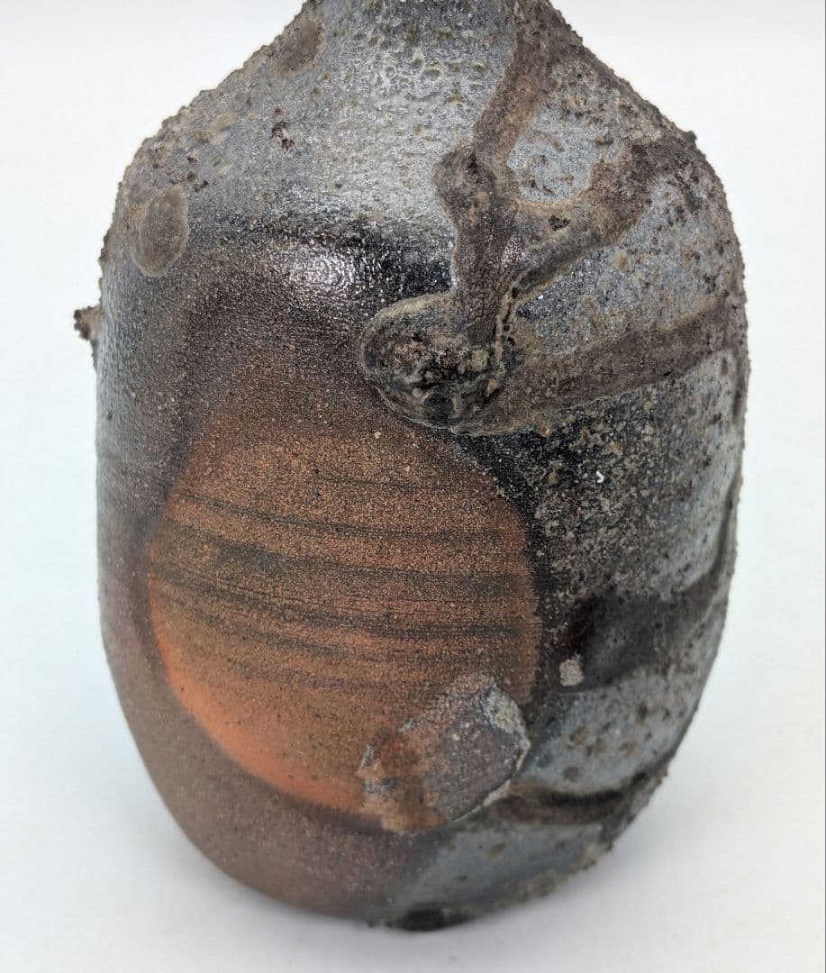 難波正己 備前焼 窯変徳利 共箱栞 酒器 食器 とっくり 一輪挿し花入 花器