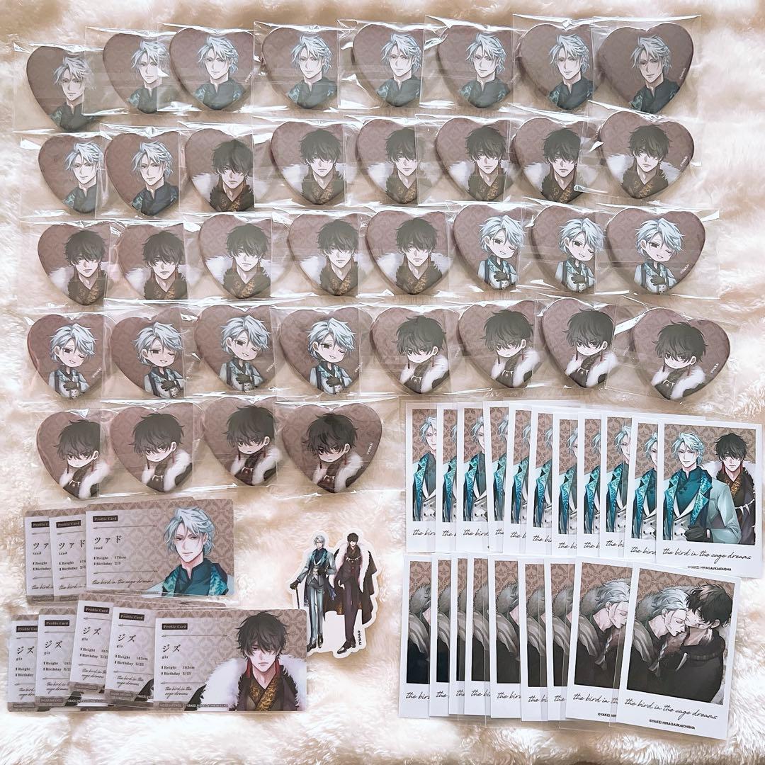 &.Emo POPUPSHOP 平飼やけい 籠鳥 缶バッジ フォト風カード