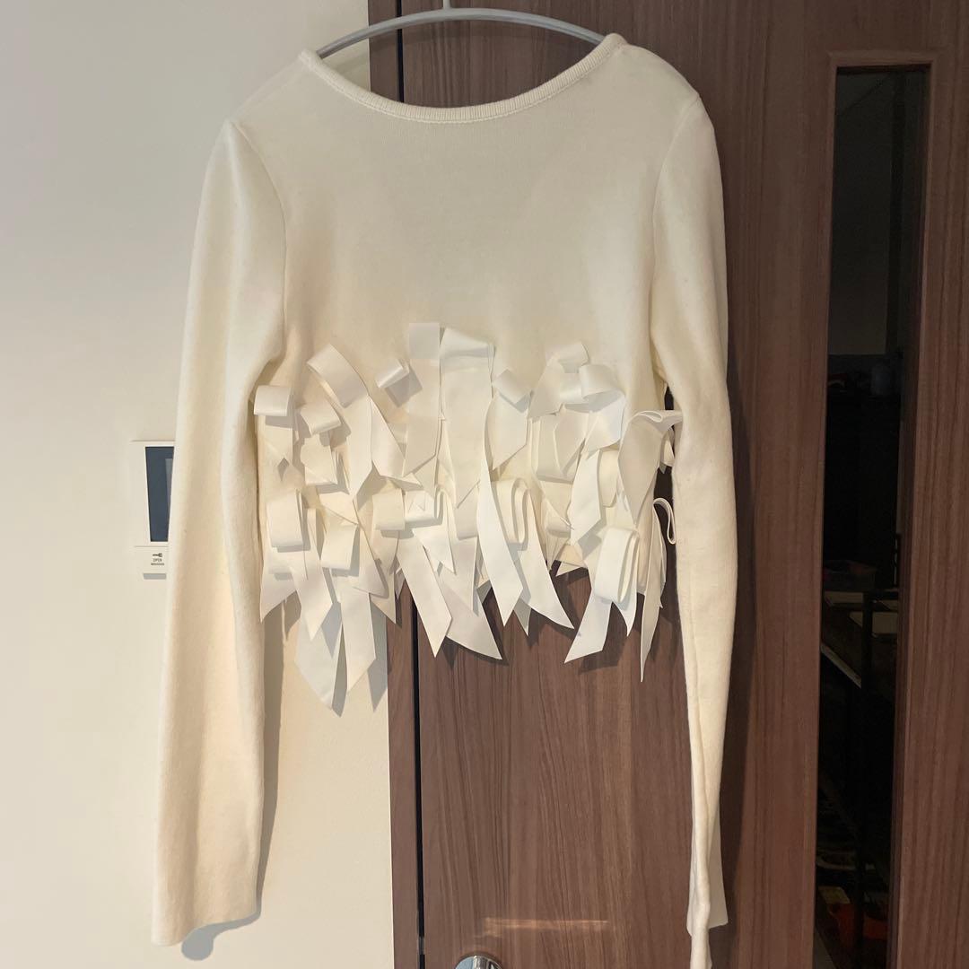 AEWEN MATOPH 25ssコットンカシミヤニットリボン