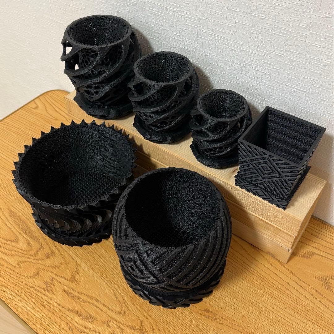 3Dプリンター鉢 メッシュ 2号 2.5号 3号 4号 セット 植木鉢