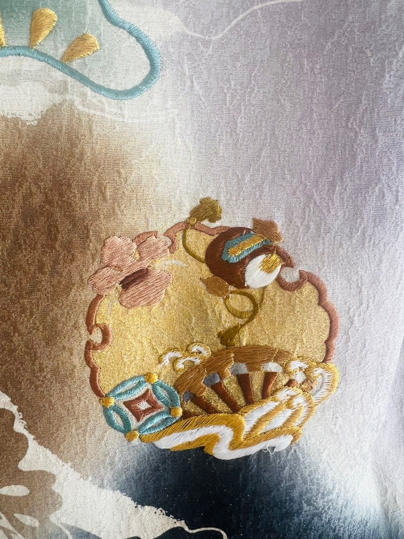 ★豪華刺繍兜 【日本製】お宮参り着物 男の子用 赤ちゃんの初着のお祝い 肌着付き