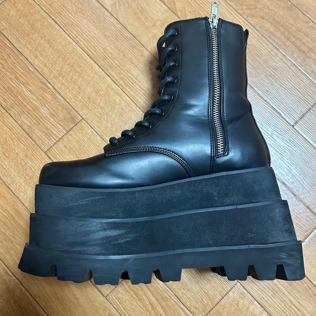 Darich トリプルソールエンジニアブーツ ヒール 厚底 ブーツ ブラック M