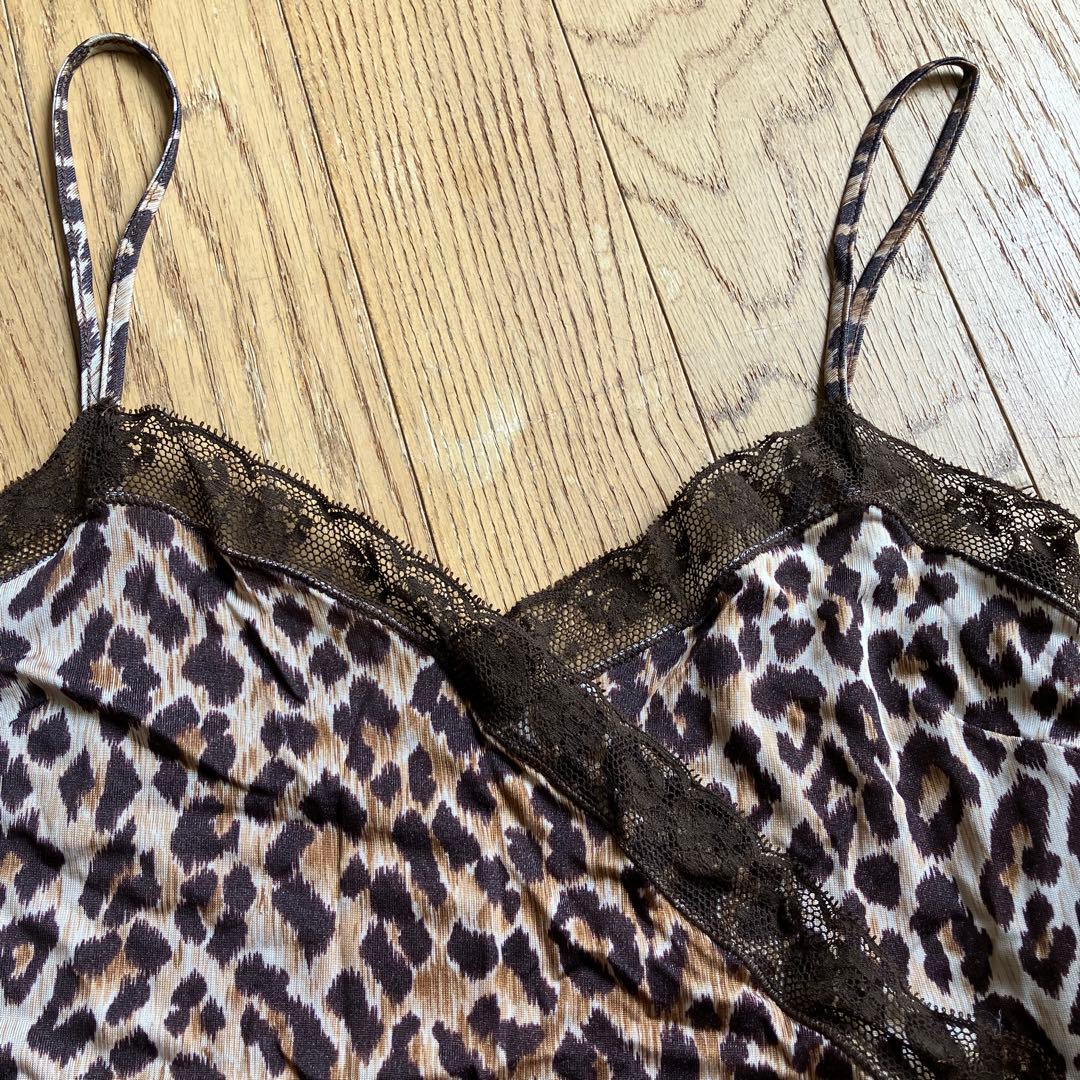 DOLCE&GABBANA ヒョウ柄レオパード柄 クロスデザイン キャミソール