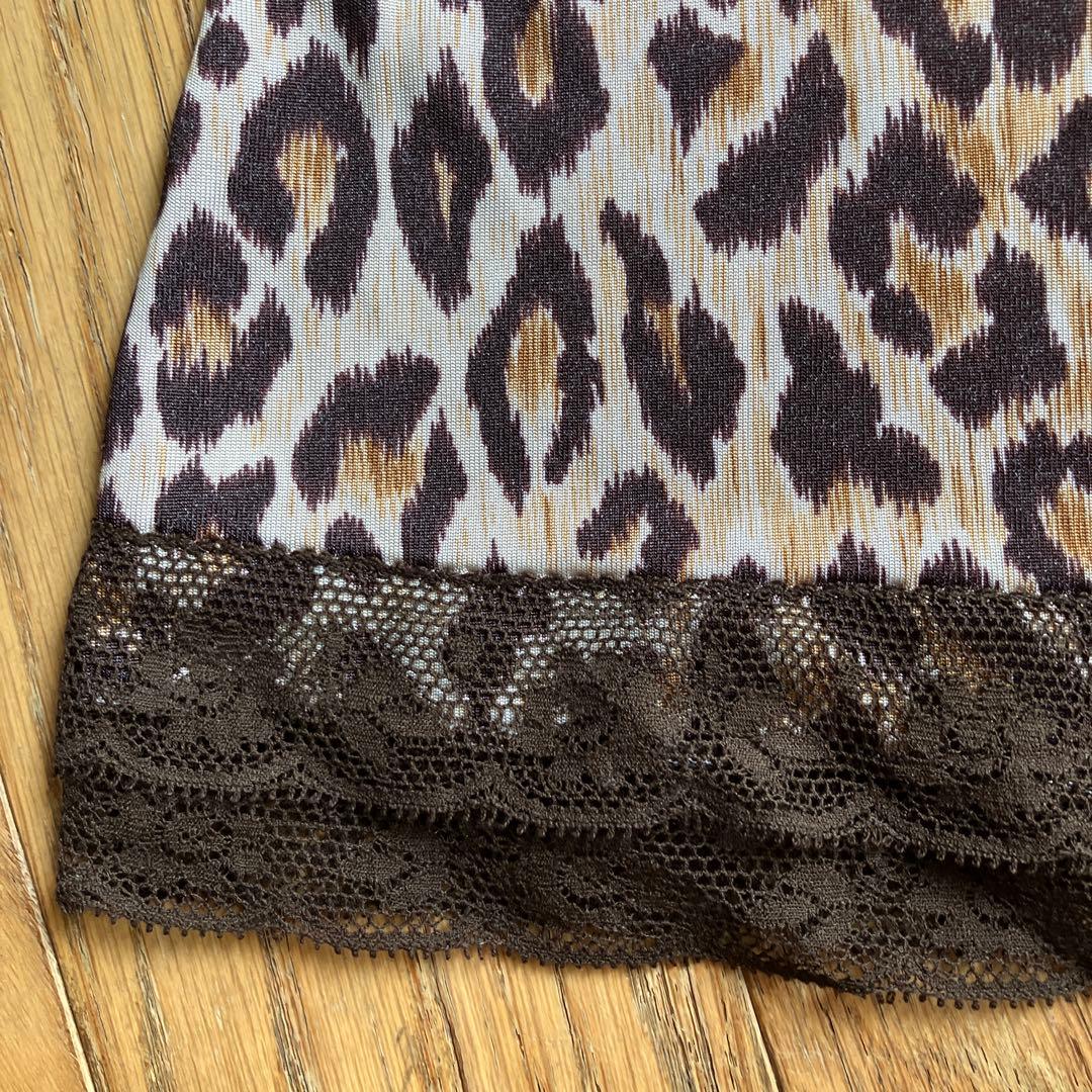 DOLCE&GABBANA ヒョウ柄レオパード柄 クロスデザイン キャミソール