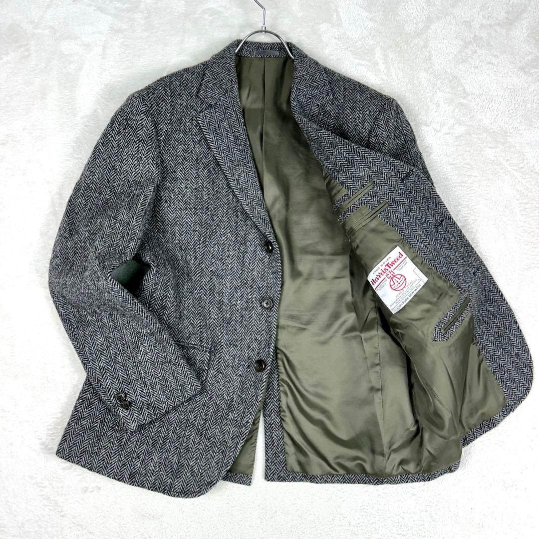 美品☆ハリスツイード オックスフォードクラシック ヘリンボーンジャケット BB5