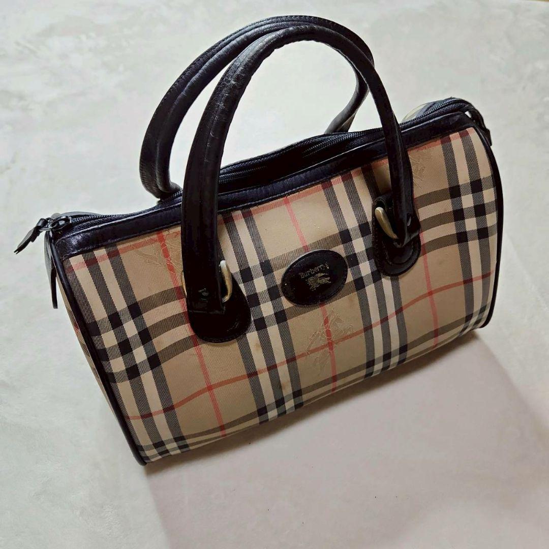 Burberrys バーバリーズ ノバチェック ハンドバッグ ホースロゴ レトロ