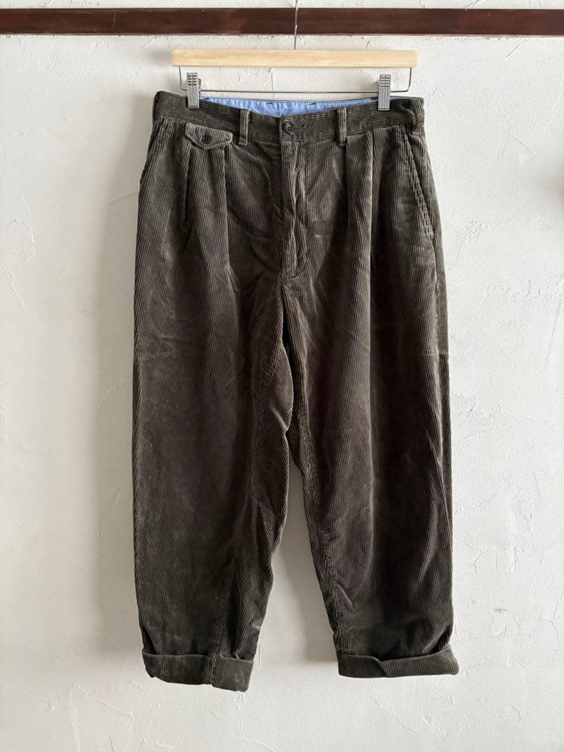 BEAMS PLUS 2プリーツ チノトラウザーズパンツ コーデュロイ　M