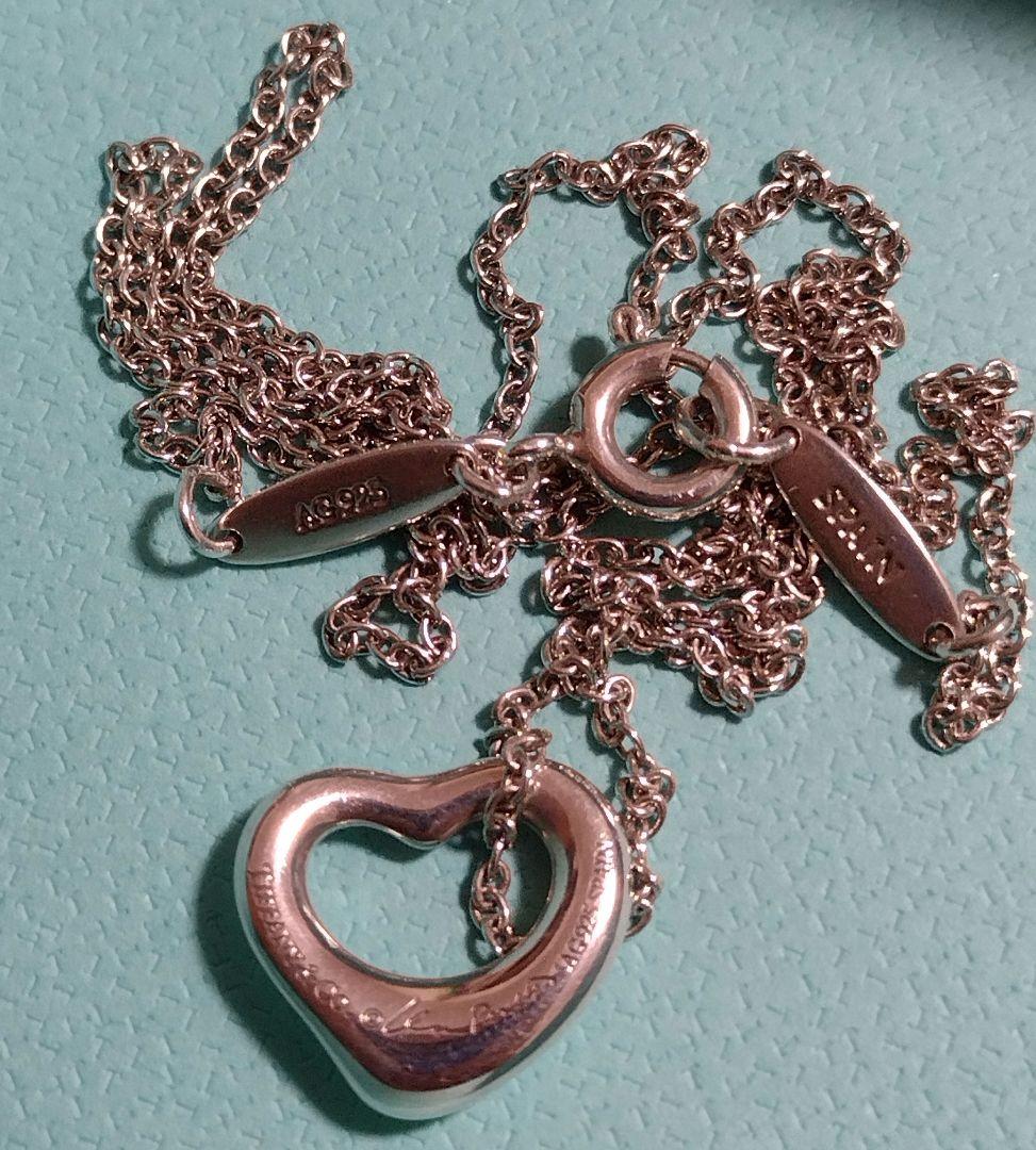 美品 11mm オープンハートネックレス ミニサイズ スモール XS