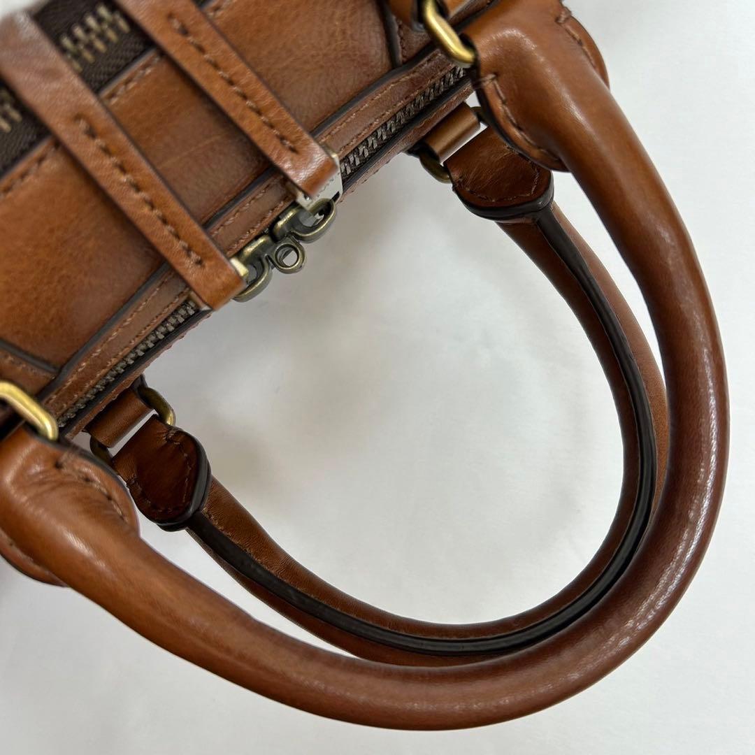 【美品/南京錠付】コーチ 71071 ベンチュラー 2way ボストンバッグ 茶