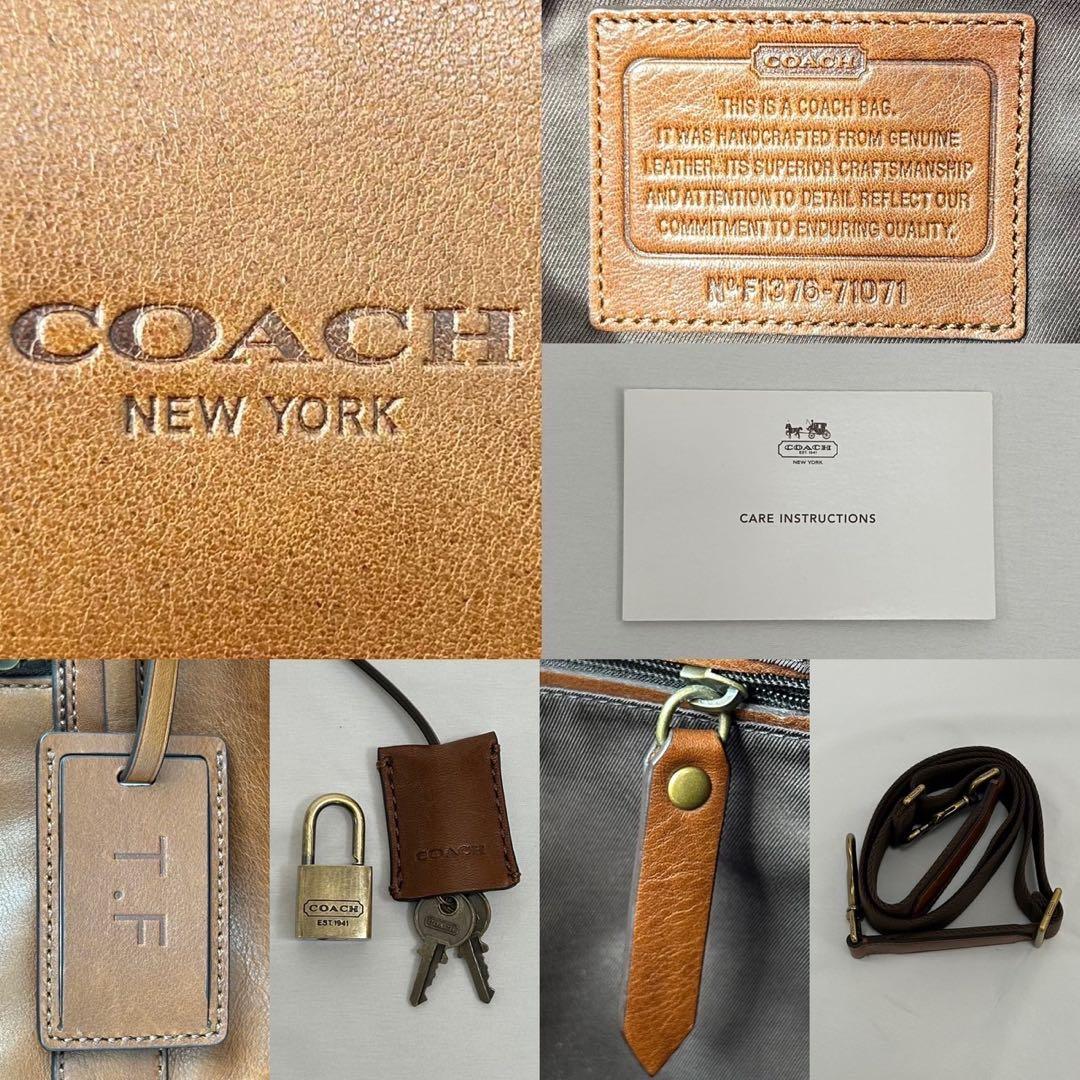 【美品/南京錠付】コーチ 71071 ベンチュラー 2way ボストンバッグ 茶