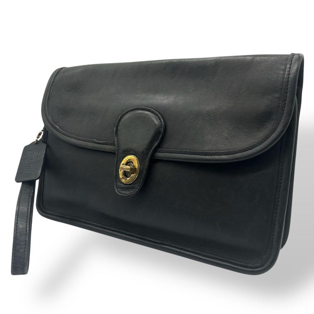 1041 Vintage Coach セカンドバッグ クラッチバッグ 黒