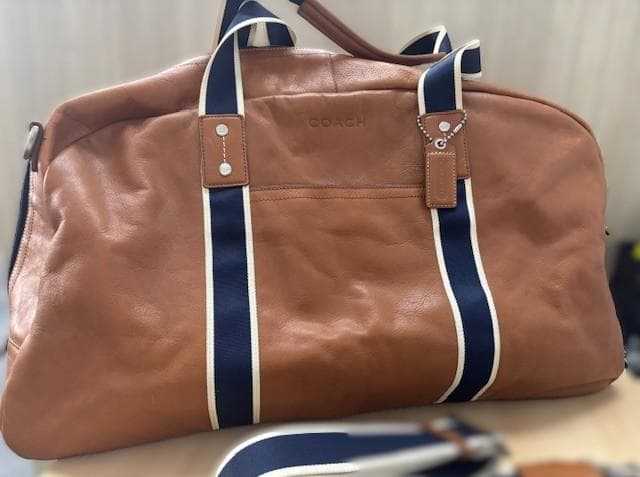 COACH コーチ F70561 ボストンバッグ レザー ブラウン×ネイビー