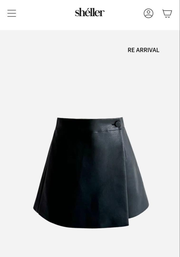 スカート sheller leather like wrap culottes