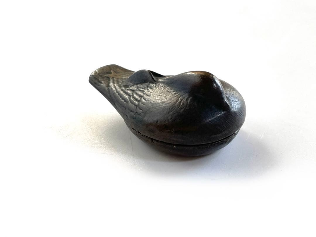 金属工芸　作者不明　香合　鴨　雀　燕　銅製　金物　茶道具　箱なし