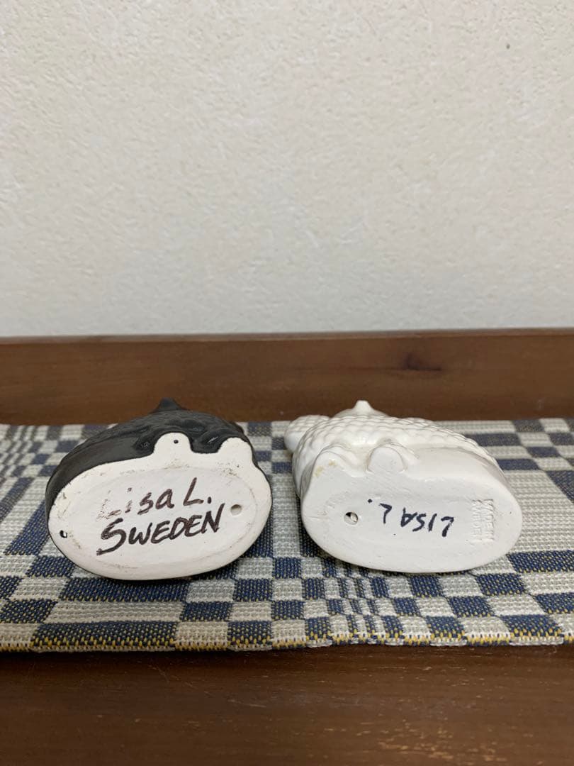 リサラーソン プードル　ペア　ブラック&ホワイト