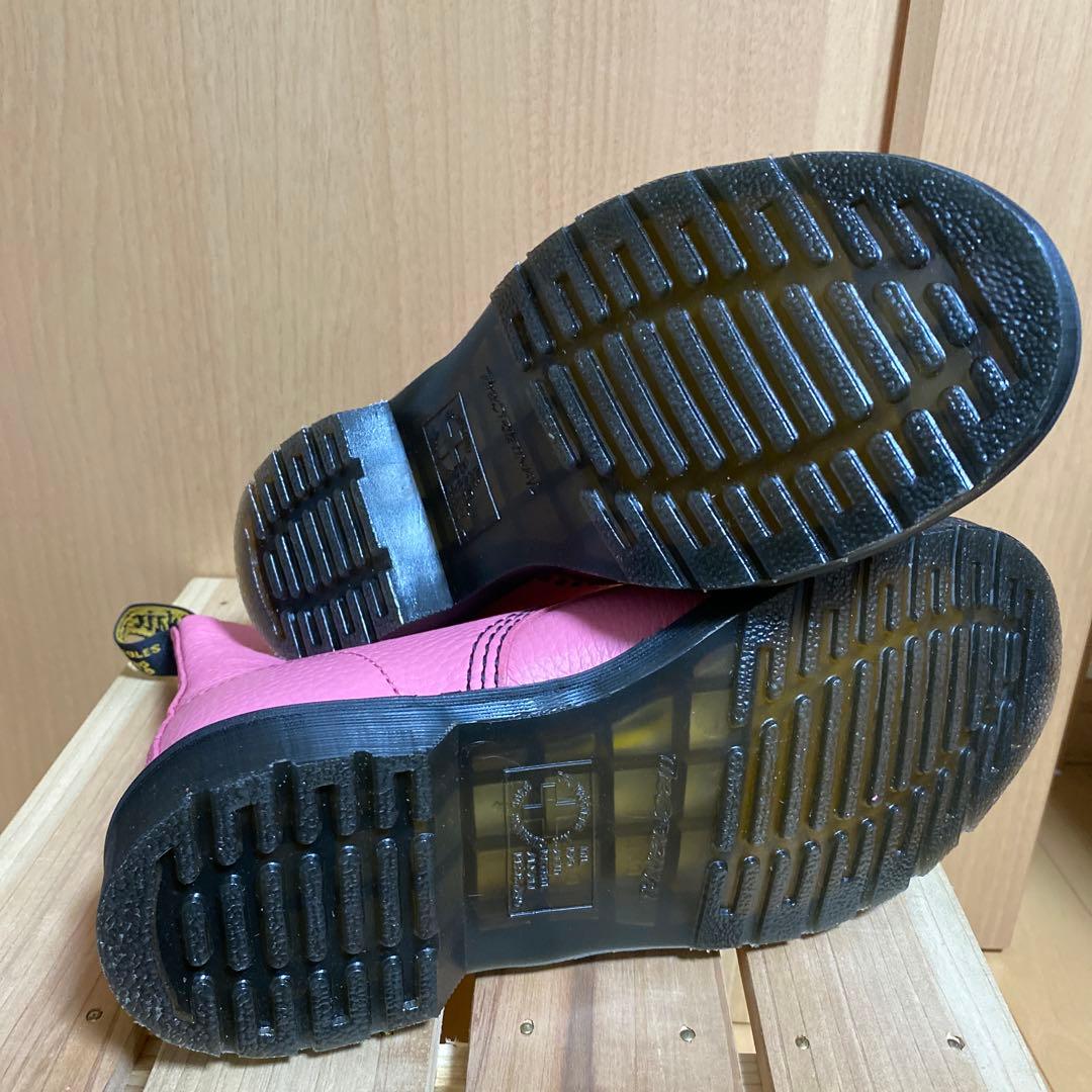 ドクターマーチンファスナー付き ピンクレザー厚底ブーツ