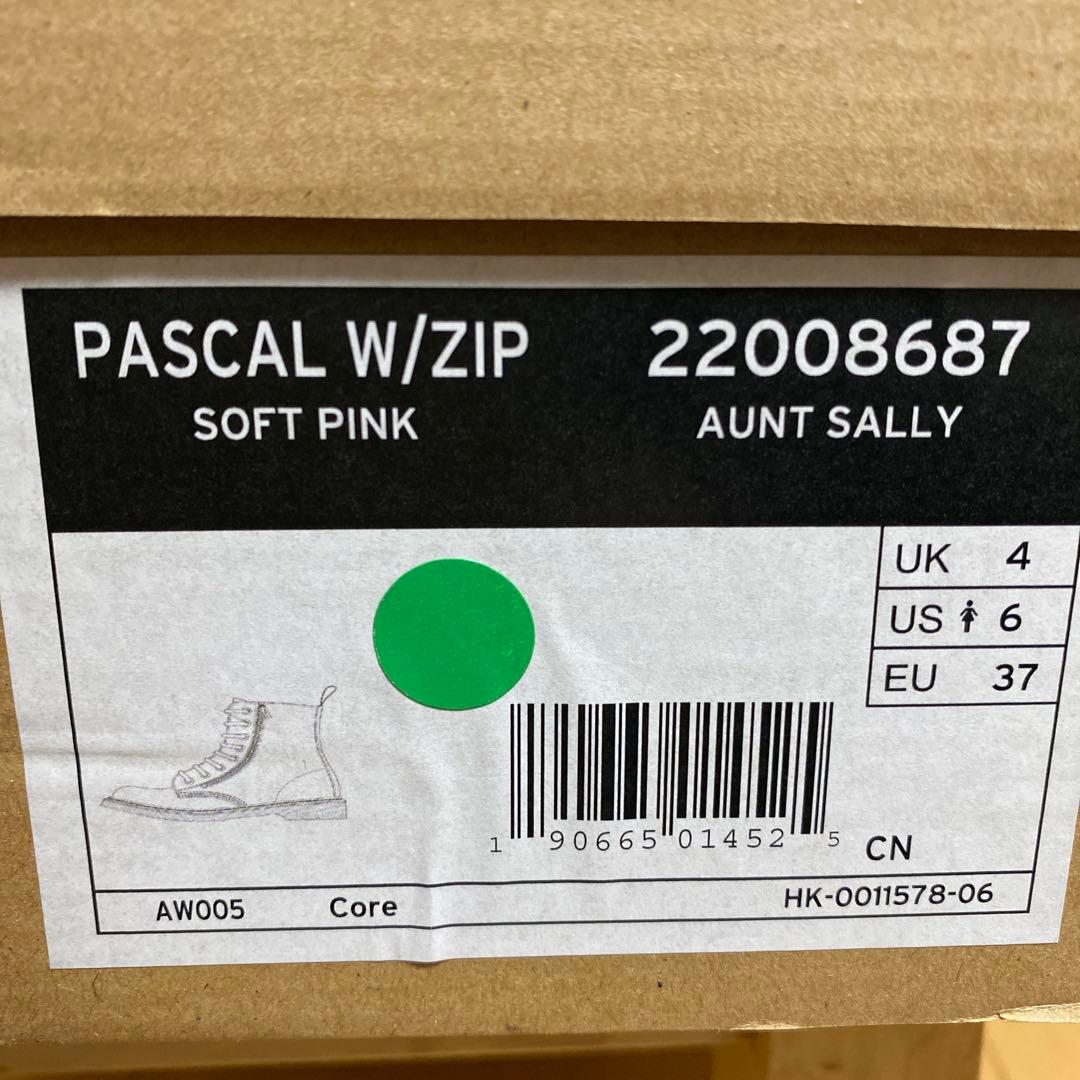 ドクターマーチンファスナー付き ピンクレザー厚底ブーツ