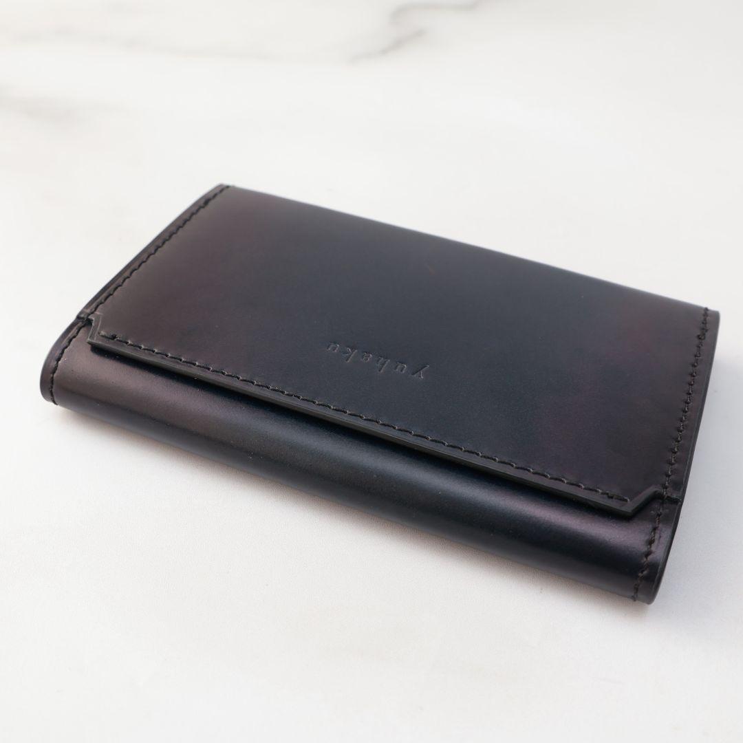 規格外品 ユハク yuhaku ネイビー 名刺入れ カードケース コードバン