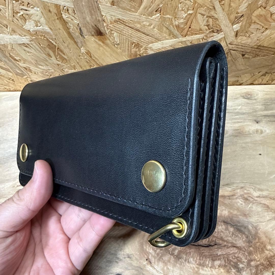 180 カスタム トラッカーウォレット 姫路レザー オイルレザー 真鍮