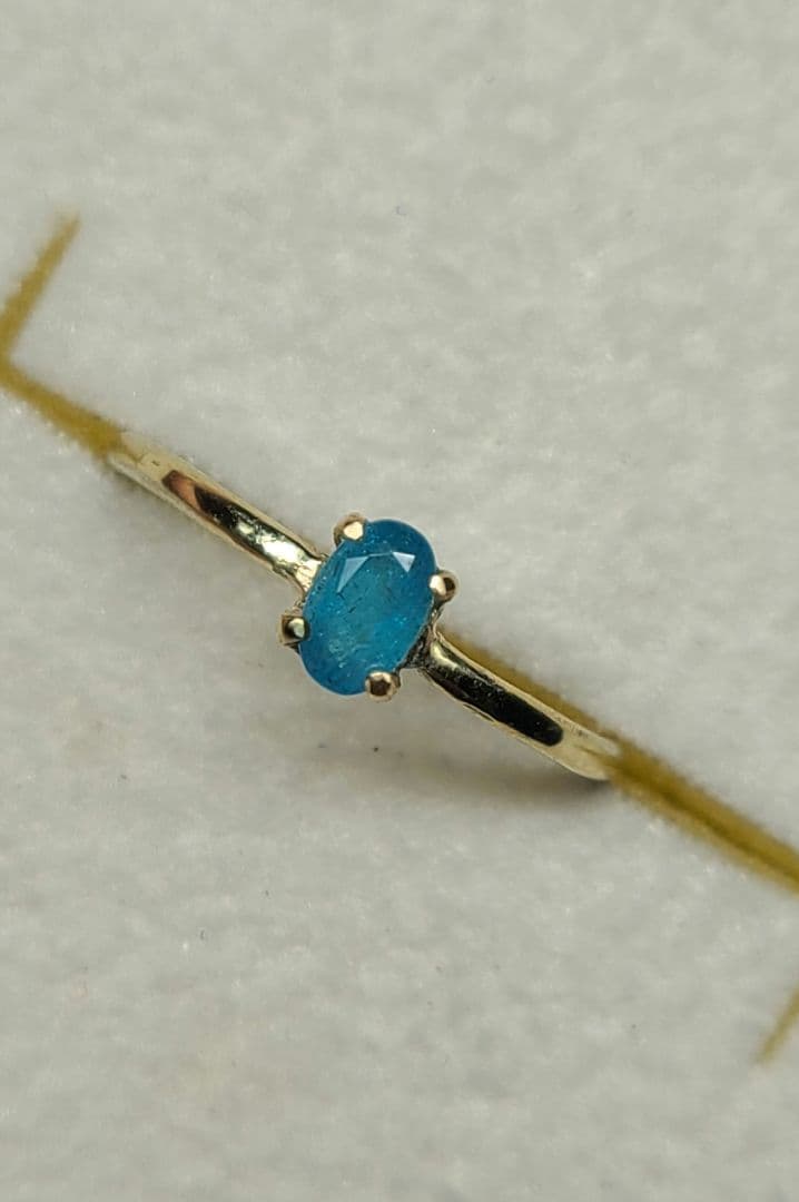 素晴らしい青ネオン★ブラジルバターリャパライバトルマリンリング10金★