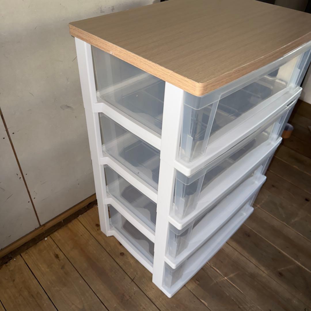 【1034】ホワイト木製クローゼット、プラケース