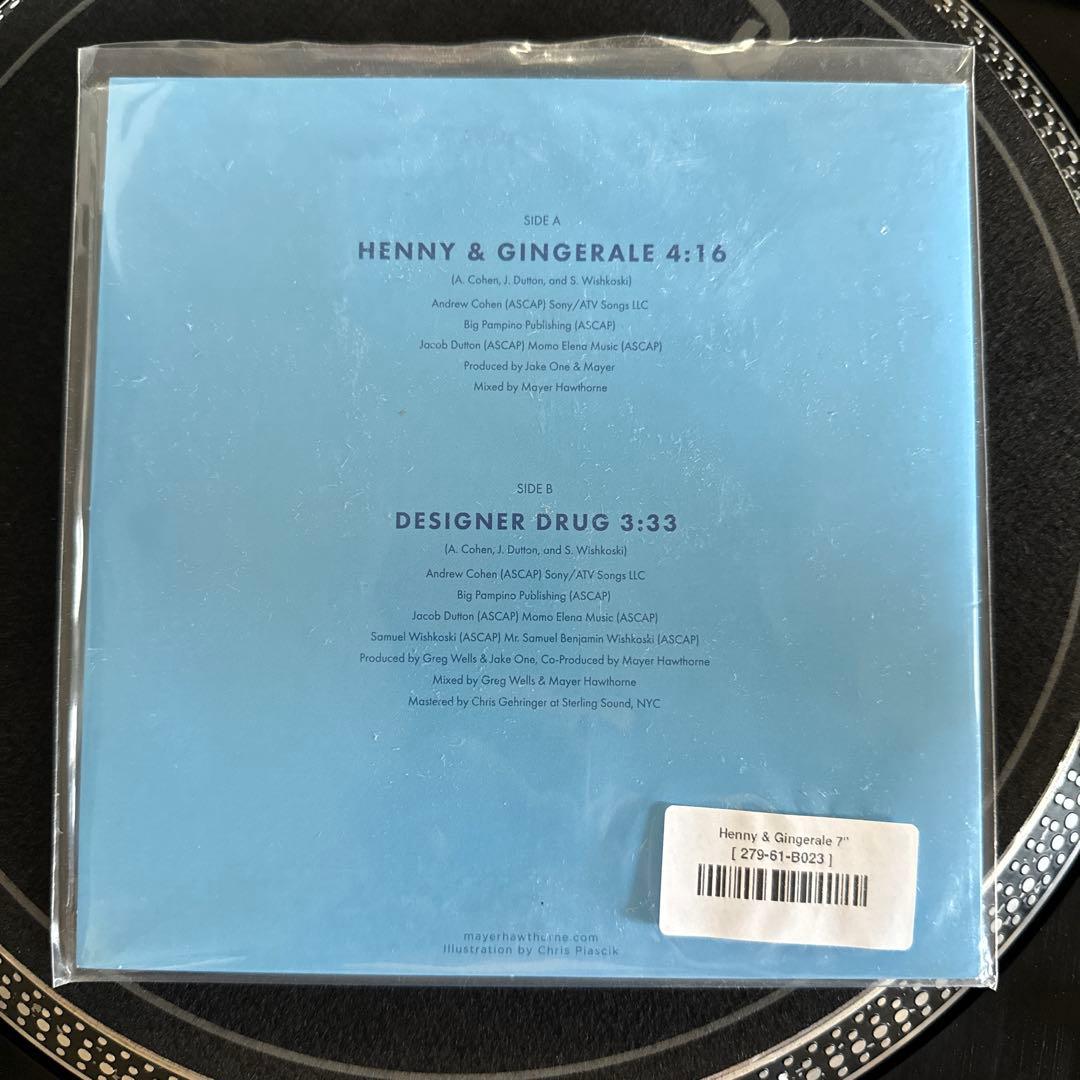洋楽 7inch Mayer Hawthorne Henny & Gingerale