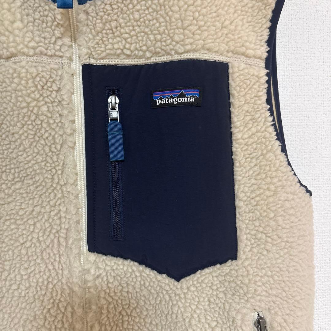 patagonia ベージュ ネイビー ベスト M