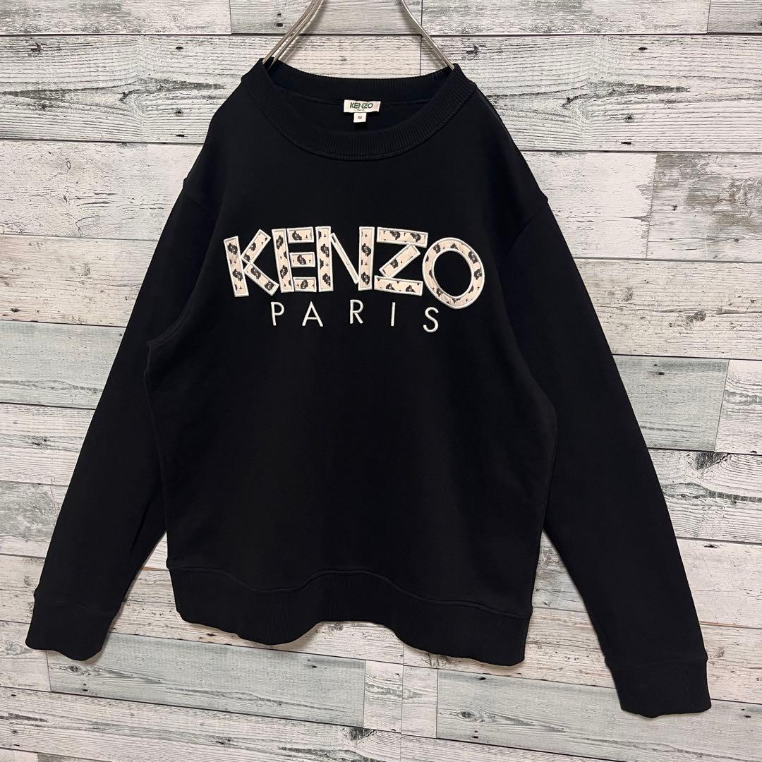 t153【美品】ケンゾー 刺繍 ビッグ センターロゴ スウェット 入手困難 希少