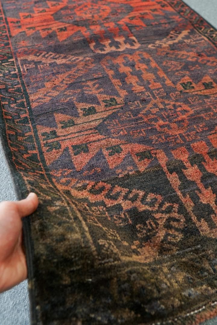 KM トライバルラグ　ヴィンテージ バルーチ　ランナー ペルシヤ