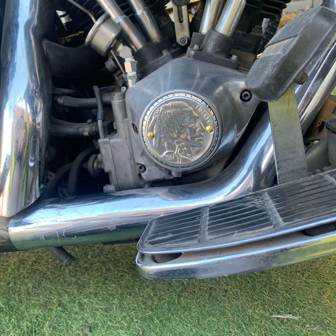 ハーレーアルミ砂型 ポイントカバービンテージタイプ真鍮ネジ