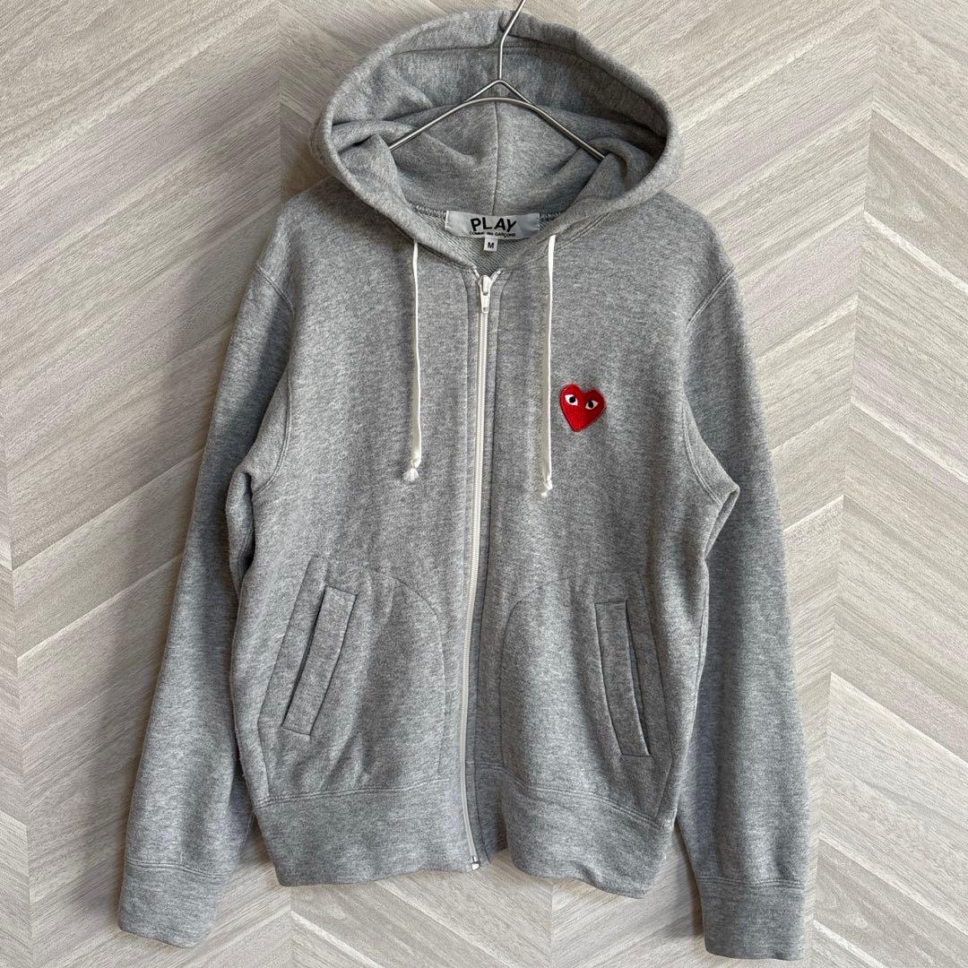 【美品】コムデギャルソン ジップパーカー 長袖 グレー サイズM パーカー